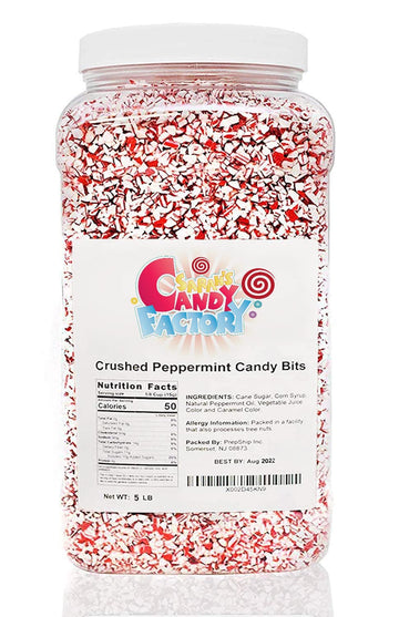 Sarah'S Candy Factory Crushed Peppermint Candy Pieces Bits In Jar 5 Lbs