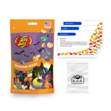 Jelly Bean Assorted Flavor - 9.8Oz Bag With Pocket Size Travel Bag + 3 R.U.S. Candy Cards- Spooky And Sweet Halloween Jelly Bean