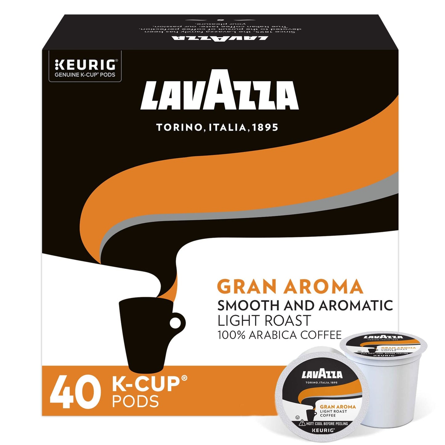 Lavazza Gran Aroma Single-Serve Coffee K-Cups For Keurig Brewer (Pack Of 40)