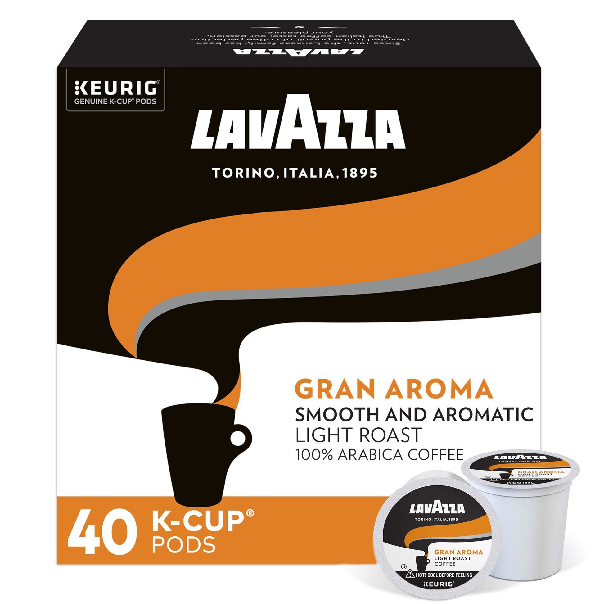Lavazza Gran Aroma Single-Serve Coffee K-Cups For Keurig Brewer (Pack Of 40)