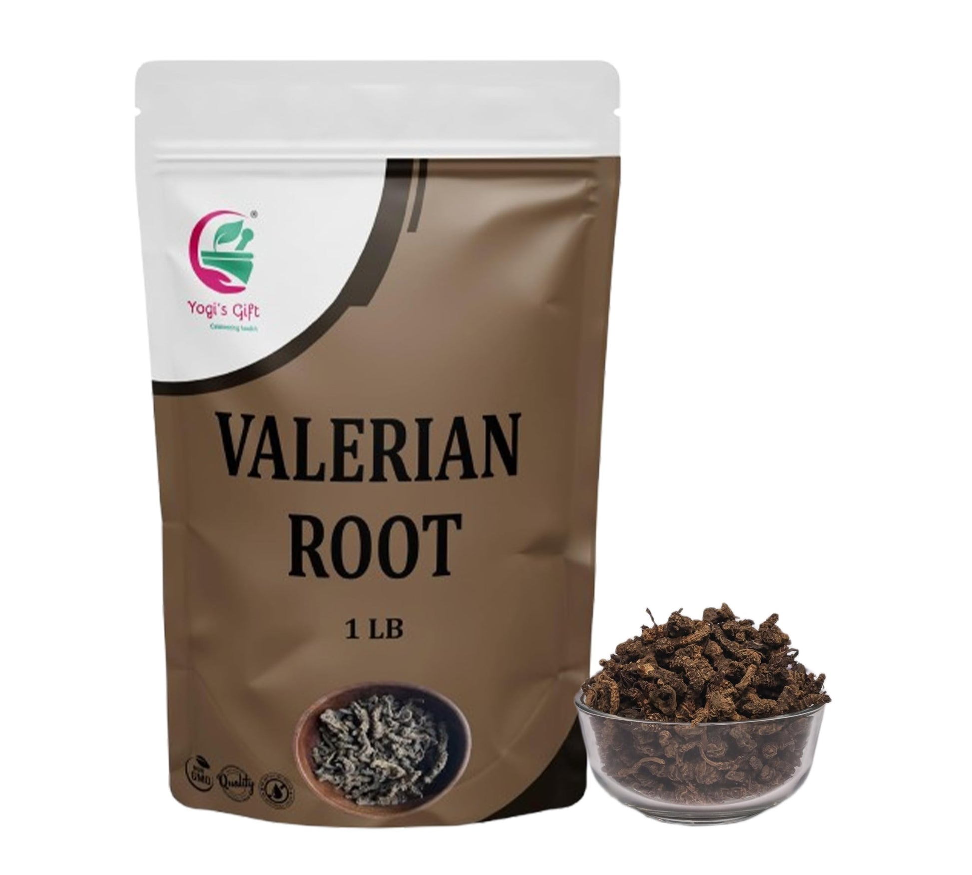 Valerian Root Whole 1 Lb  100% Natural & Pure  For Tea & Herbal Blends  Naturally Strong Aroma  Resealable Bag For Freshness - By Yogis Gift