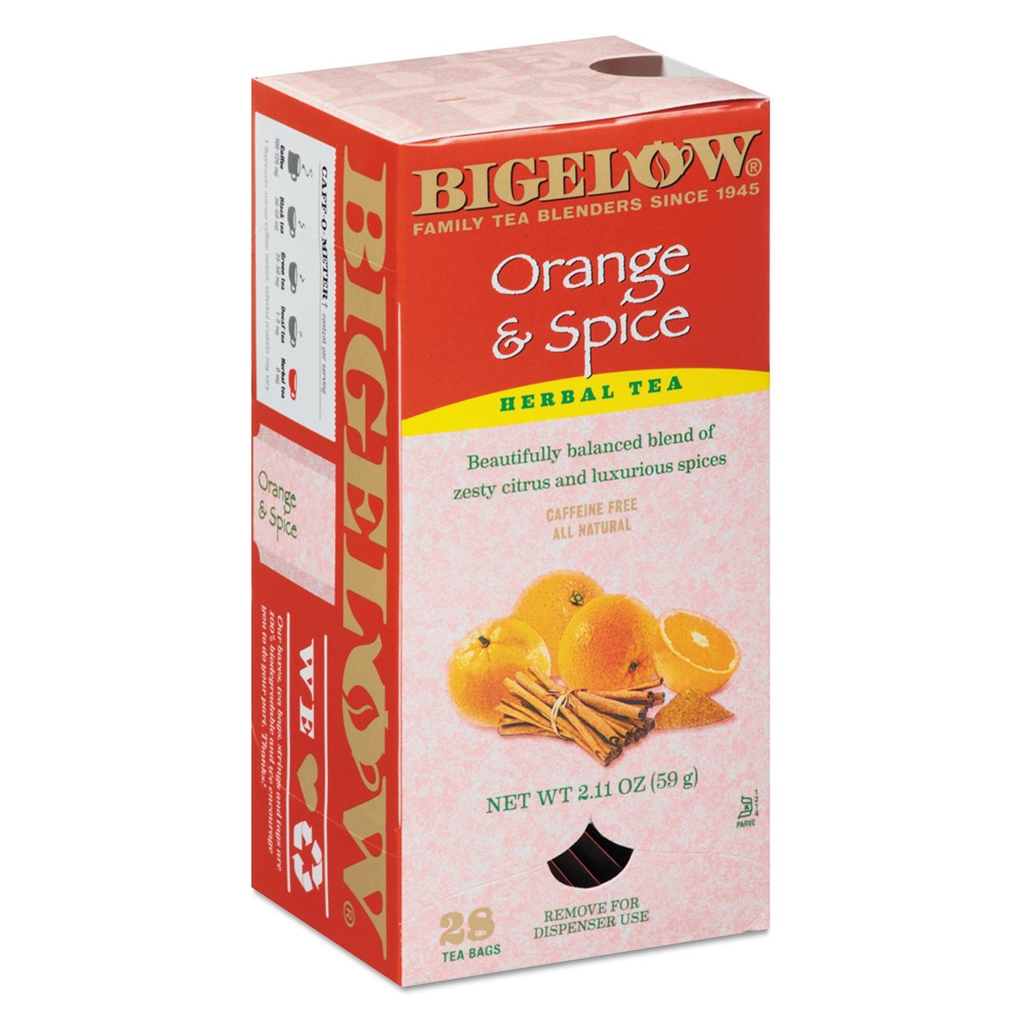 Bigelow 10398 Orange And Spice Herbal Tea 28/Box