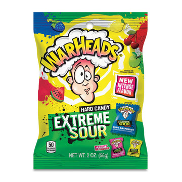 Warheads - Extreme Sour Hard Candy - Assorted Flavors - Sour Apple, Black Cherry, Blue Raspberry, Lemon & Watermelon Flavors - 2