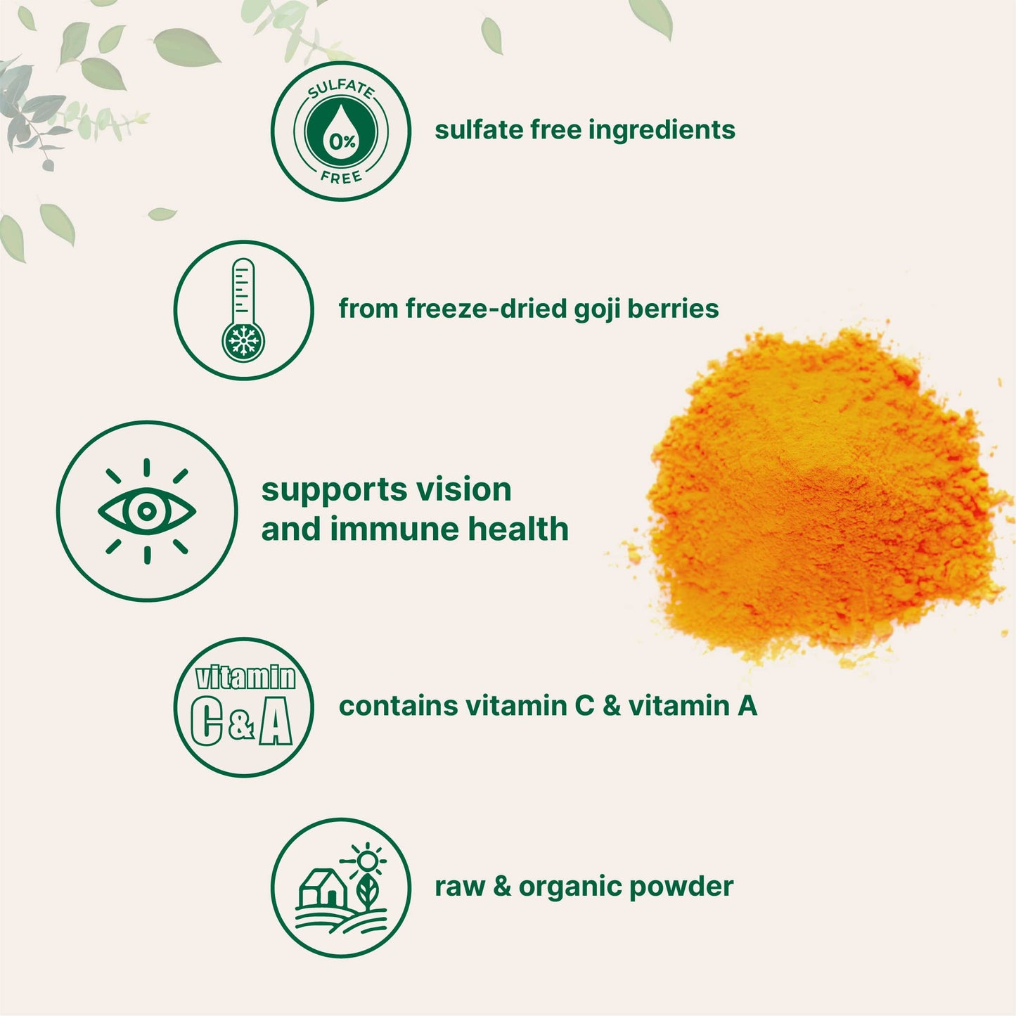 Organic Goji Powder, 16 Ounces | 100% Natural Fruit Source | Sulfate & Additive Free | Great Flavor for Drinks, Snacks, & Bevera