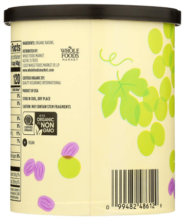 365 by Whole Foods Market Organic Raisins, 12 Ounce, Pack of 1