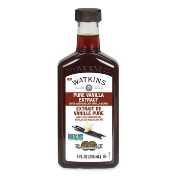 Watkins Pure Vanilla Extract, Non-GMO, Kosher, 8 oz Bottle, 1-Pack
