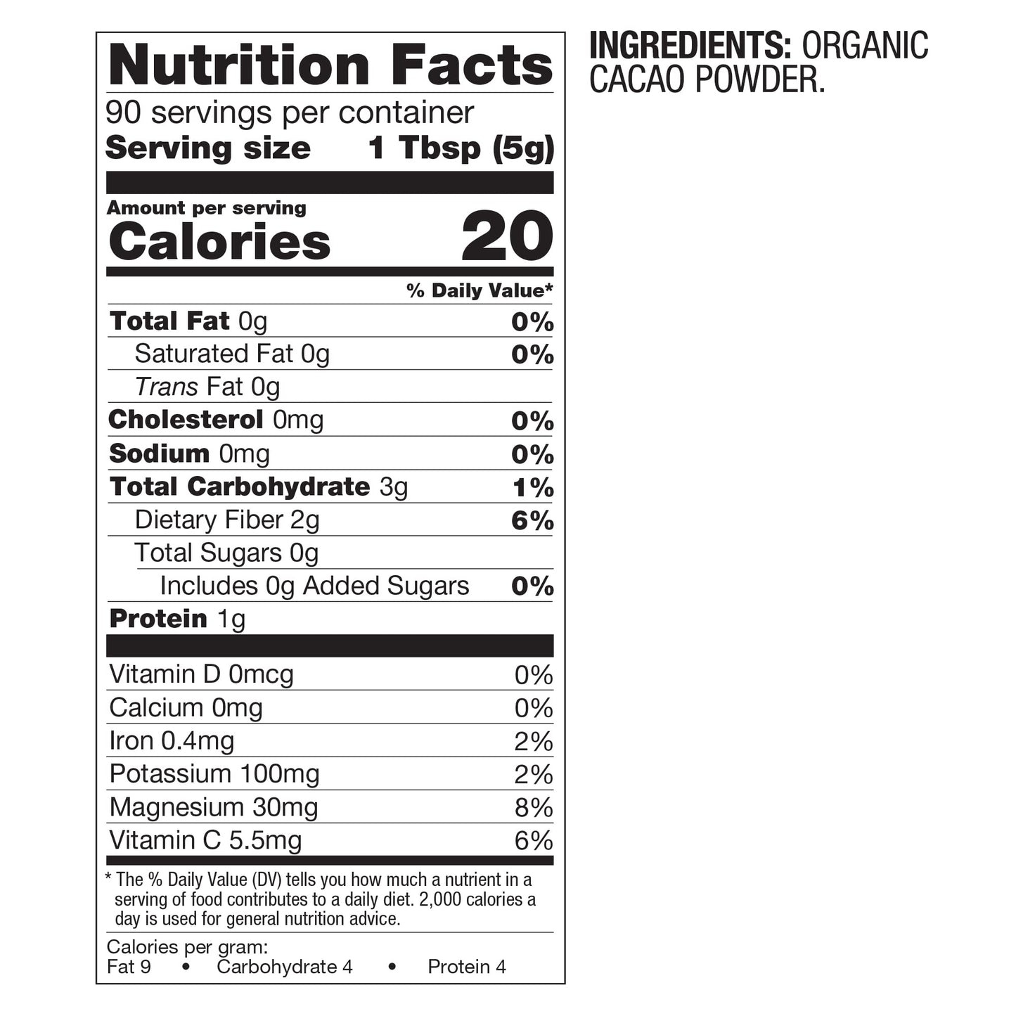 BetterBody Foods Organic Cacao Powder, Rich Chocolate Flavor, Non-GMO, Gluten-Free, Cocoa, 16 ounce, 1 lb bag (Pack of 2)