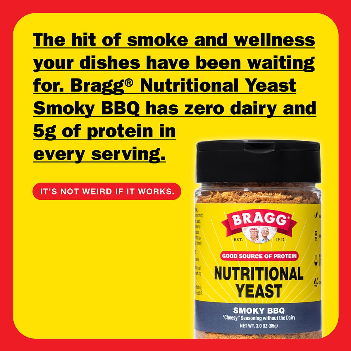 Bragg Nutritional Yeast Smoky Bbq Seasoning - (6 Pack) 3 Oz - Dairy-Free Parmesan Cheese Substitute - Perfect For Salads, Pastas