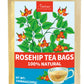 TeeLux Rose Hips Tea Bags, Premium Herbal Tea, Caffeine-free, Fruity Flavor, 100 Count