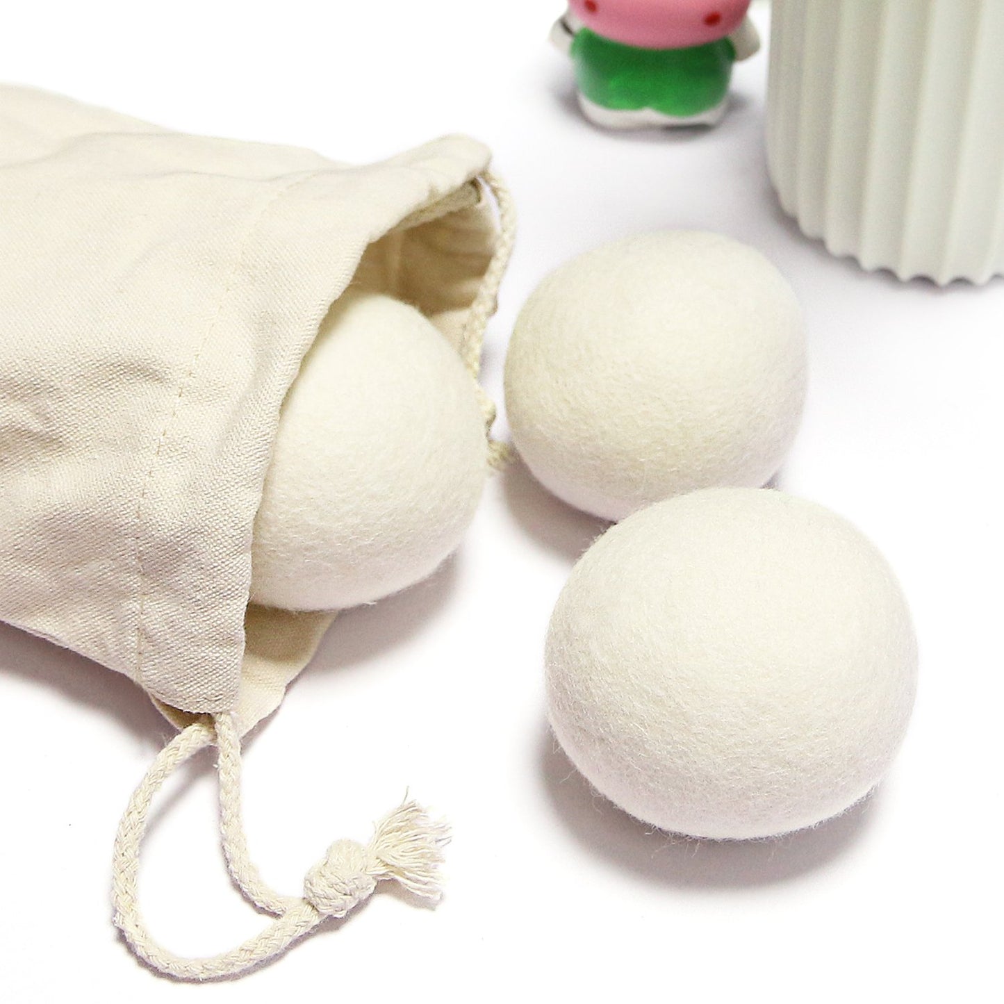 6 Pack All Natural Organic Wool Dryer Balls Xl Size - Reusable Chemical Free Natural Fabric Softener, Anti Static, Reduces Cloth