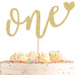 Ahaoray First Birthday Cake Topper - Gold Glitter Love One Birthday Cake Decorating Supplies, Perfect For Baby Shower/Gender Rev
