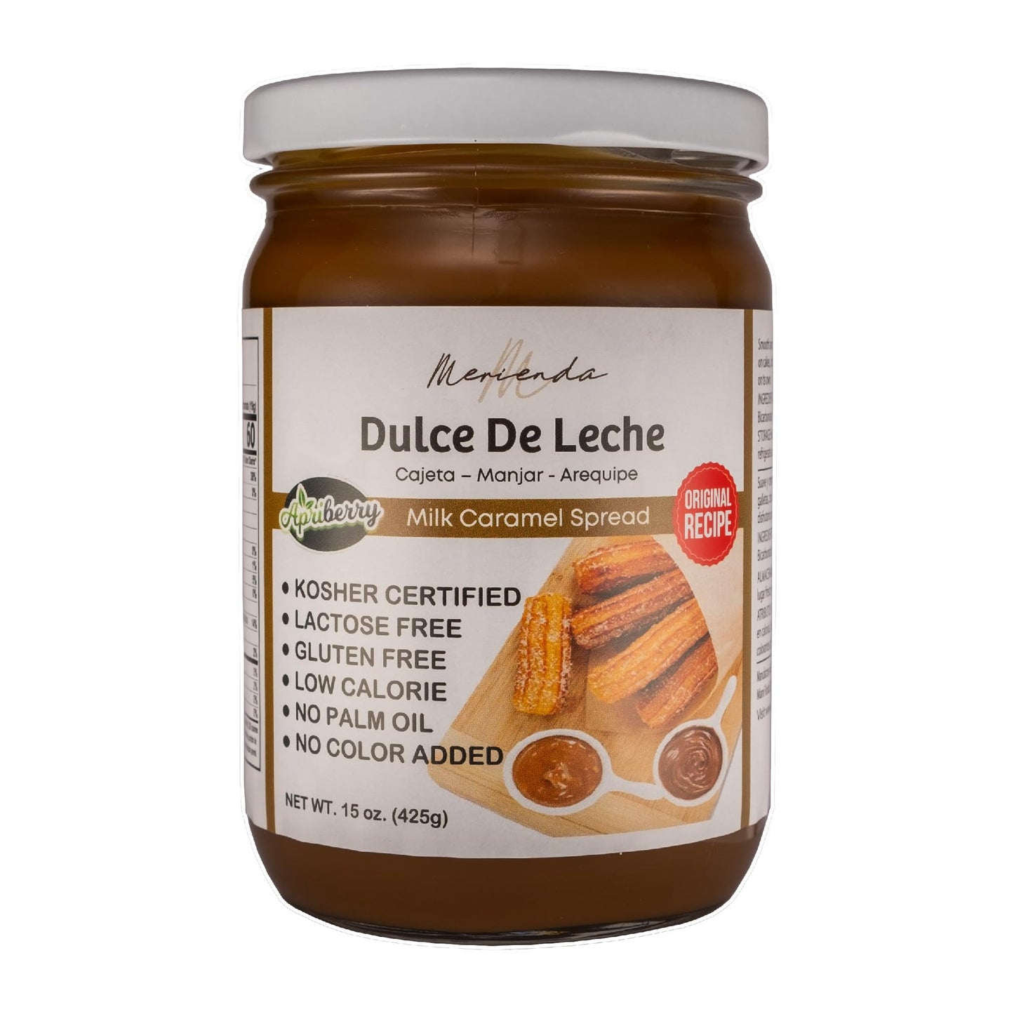 Merienda Dulce de Leche Milk Caramel Spread - Kosher, Gluten-Free, 15 Oz