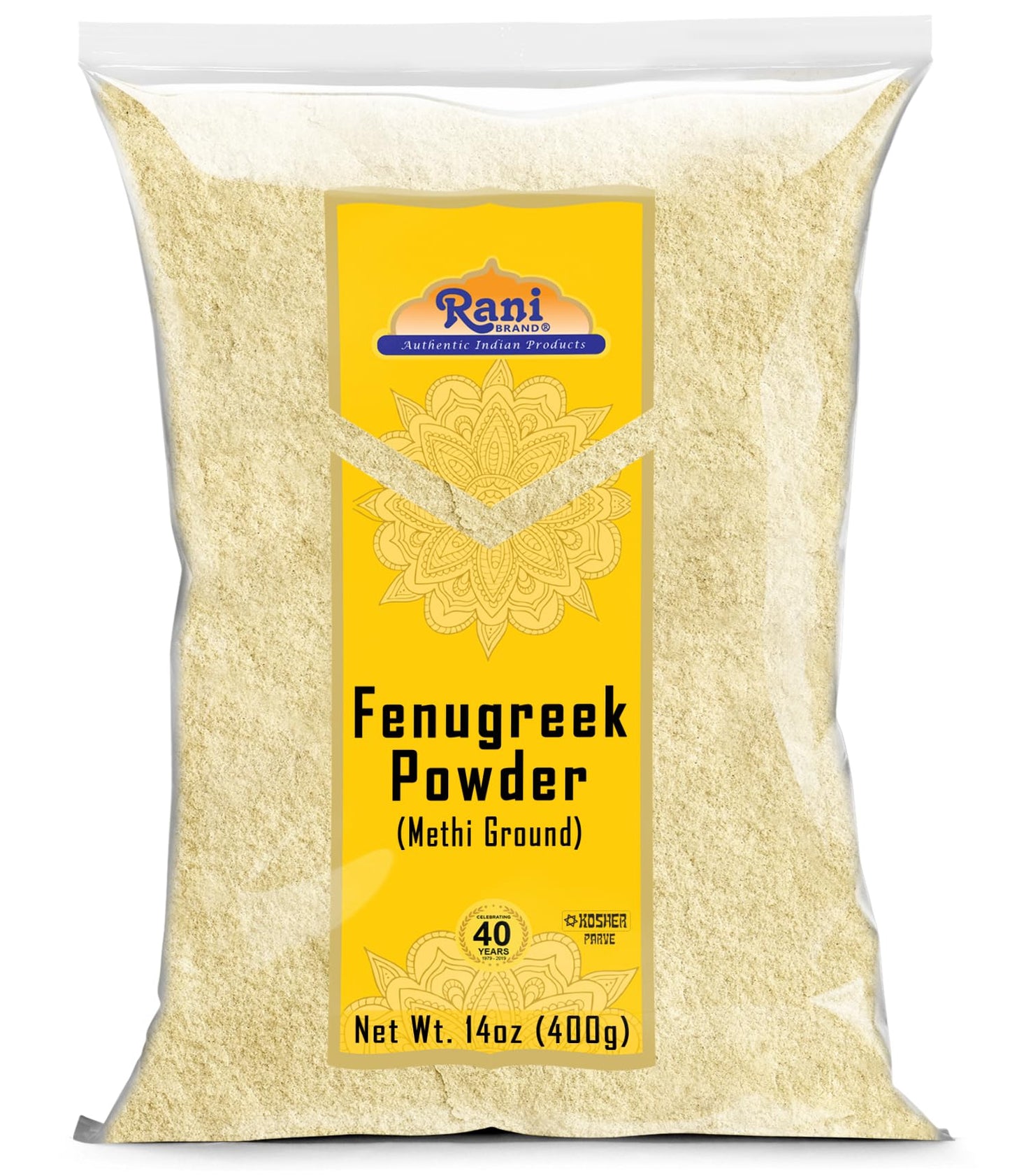 Rani Fenugreek (Methi) Seeds Ground Powder 14Oz (400G) Trigonella Foenum Graecum ~ All Natural | Vegan | Gluten Friendly | Non-Gmo | Kosher | Indian Origin, Used In Cooking & Ayurvedic Spice