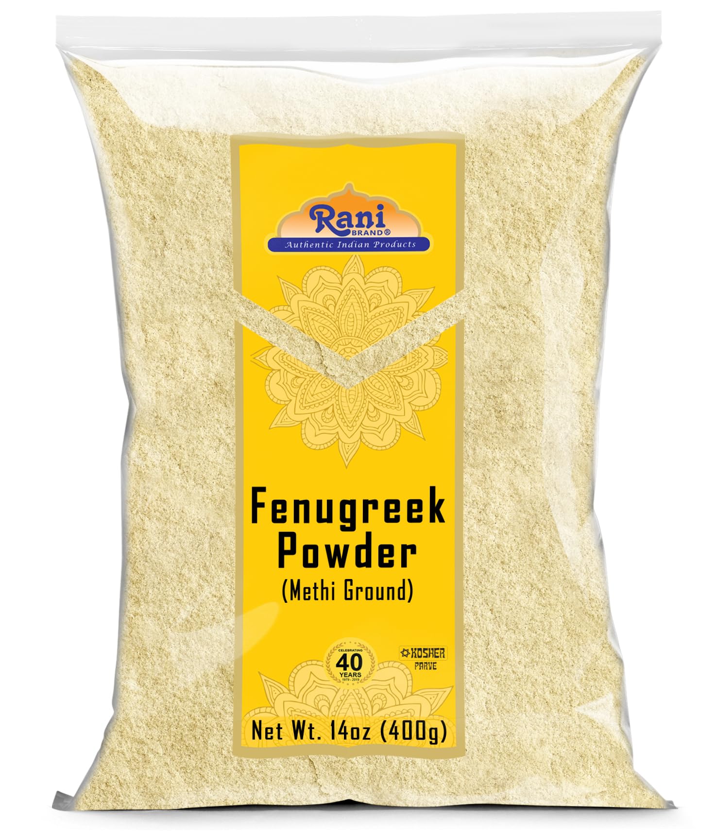 Rani Fenugreek (Methi) Seeds Ground Powder 14Oz (400G) Trigonella Foenum Graecum ~ All Natural | Vegan | Gluten Friendly | Non-Gmo | Kosher | Indian Origin, Used In Cooking & Ayurvedic Spice