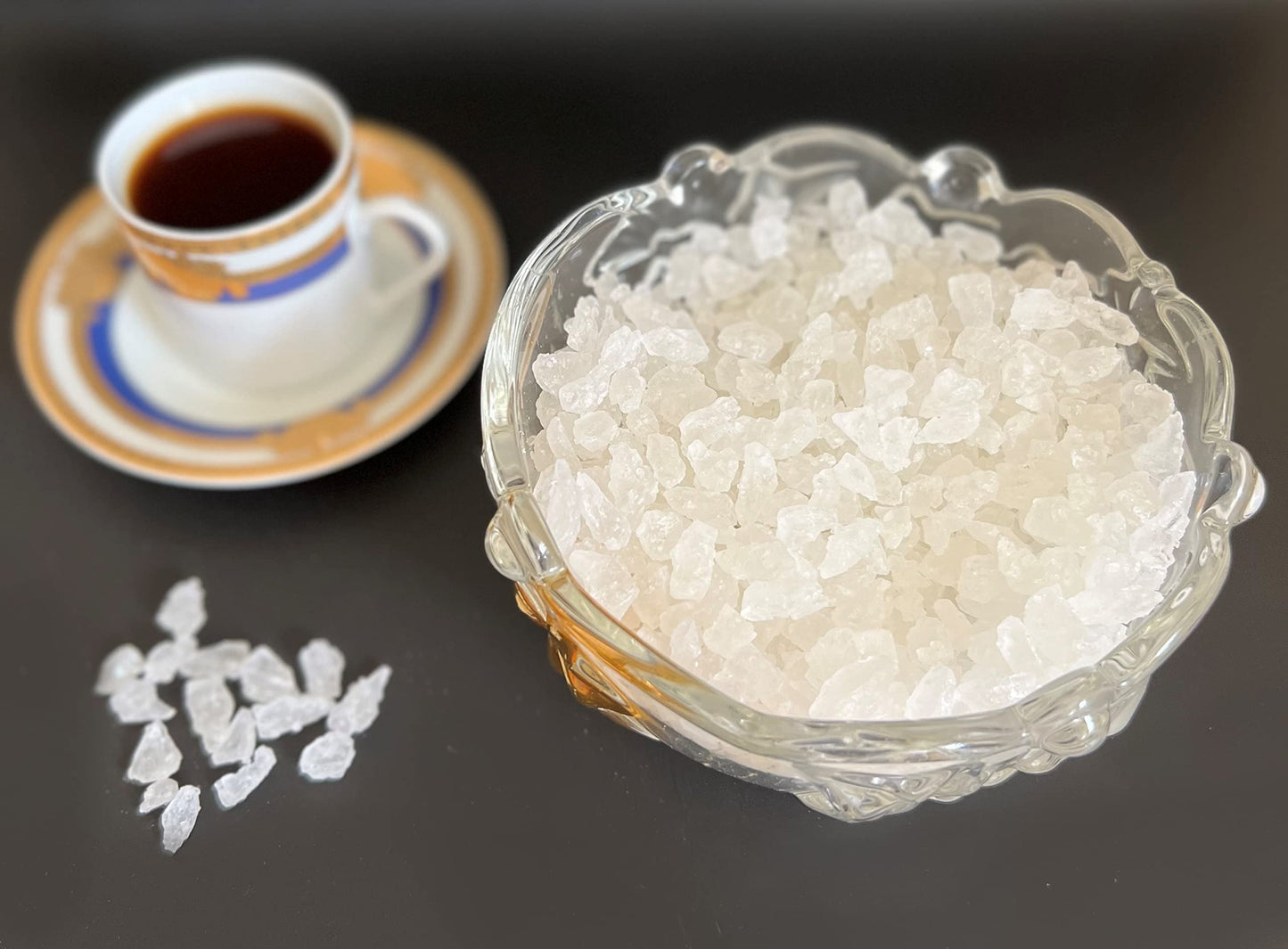 SweetGlob Old Fashioned White Rock Candy Crystals (Gems Rock Sugar Candy (Medium Crystal), 1 Pound)