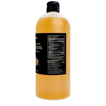GreenIVe Flax Seed Oil, 100% Pure, Cold Pressed, High Omegas, 32 Fl Oz