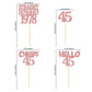 Gyufise 24Pcs Cheers To 45 Years Birthday Cupcake Toppers Glitter Forty-Five Straight Outta 1978 Cupcake Picks Happy 45Th Cake D