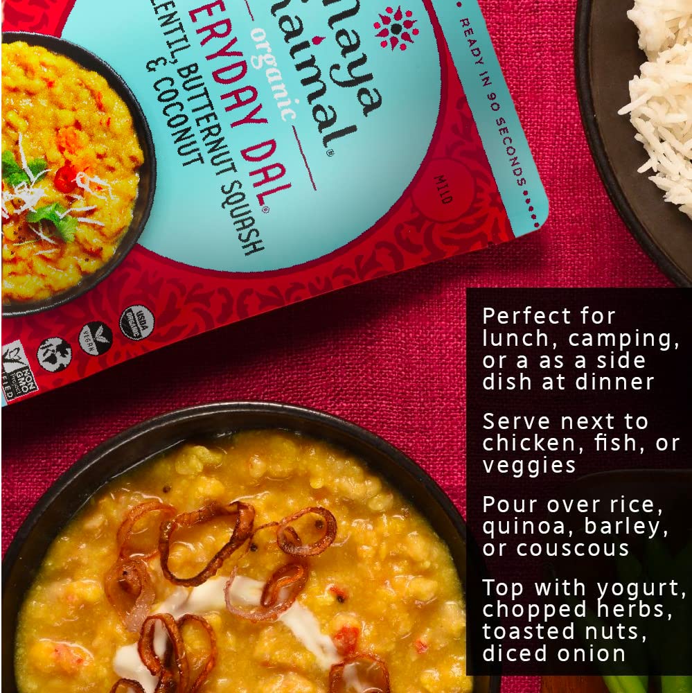 Maya Kaimal - Organic Indian Everyday Dal - Red Lentil 10Oz - Fully Cooked With Butternut Squash And Coconut - Vegan - Microwava