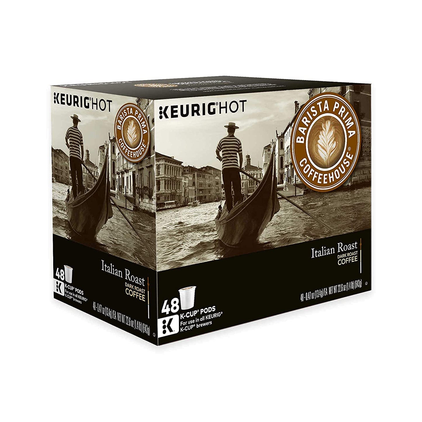Barista Prima Italian Roast Coffee K-Cups, 48 Count (2 Packs of 24) for Keurig Brewers