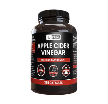 PURE ORIGINAL INGREDIENTS Apple Cider Vinegar Powder, Non-GMO, 365 Capsules, Multi-color