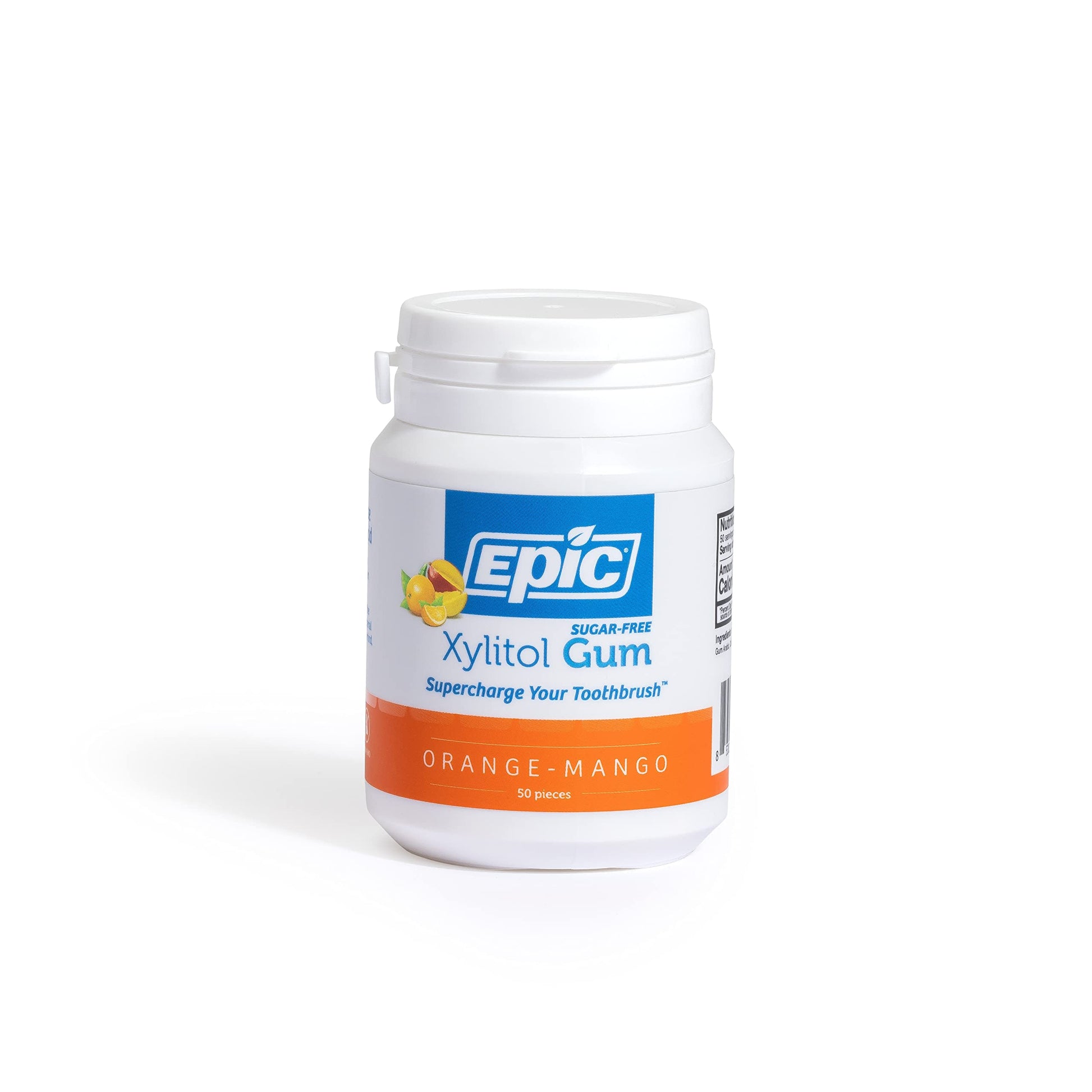 Epic Chewing Gum - Sugar Free, Aspartame Free, Orange Mango Flavor, 50 Count, Model EPG50O