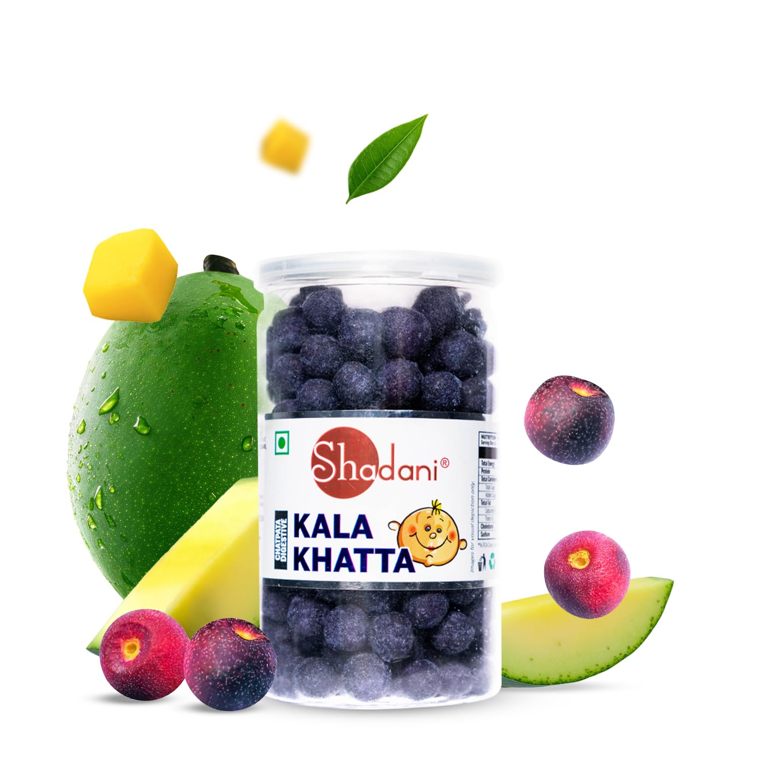 Shadani Kala Khatta (Black Sour) Box With Indian Special Dry Mango Sweet and Tangy Flavour 250 GR (8.81oz)