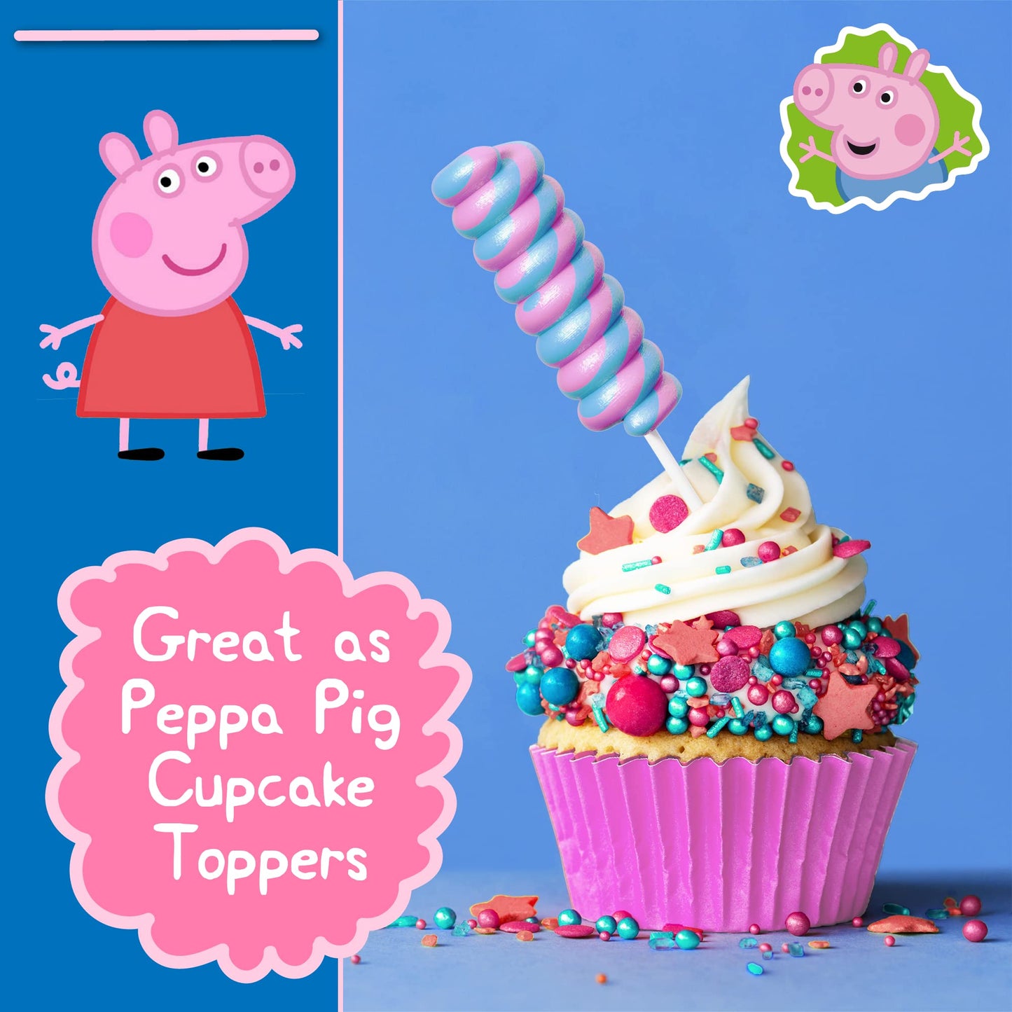 Primary Colors Candy Peppa Pig Swirl Lollipops 20Pk By Primary Colors Candy - Peppa Pig Candy For Peppa Pig Party Favors & Peppa