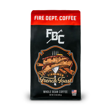 Fire Department Coffee - Gives Back To Firefighters - Cinnamon French Toast Coffee Beans - Roasted In The Usa - Premium Whole Be