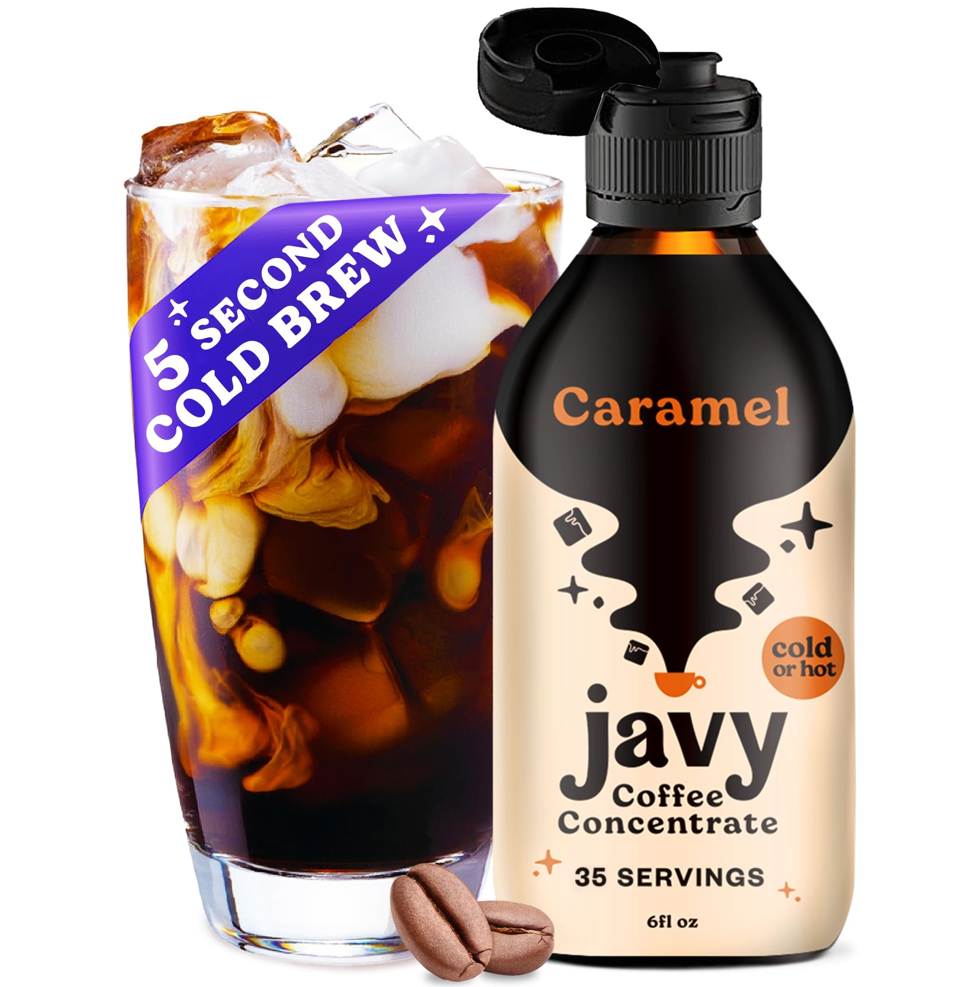 Javy Coffee Cold Brew Coffee Concentrate, 6 Fl Oz, Instant Iced Coffee, Black