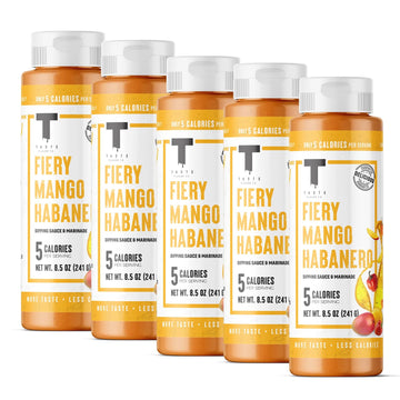 Taste Flavor Co. Grilling, Dipping Sauce and Marinade, Great Tasting, Low-Calorie Sauces, Keto Friendly, No Oils (5 Pack, Fiery 