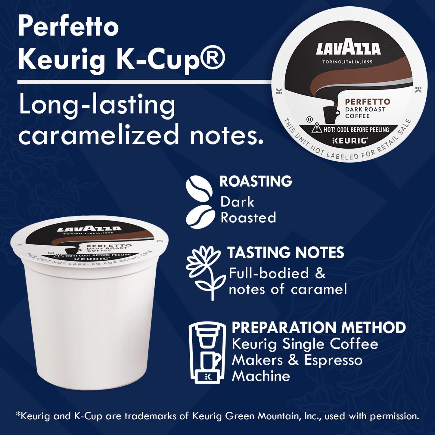 Lavazza K-Cups Coffee Pods Variety Pack - 30 Count - Classico, Perfetto & Gran Aroma - 100% Arabica - Light, Medium & Dark Roast