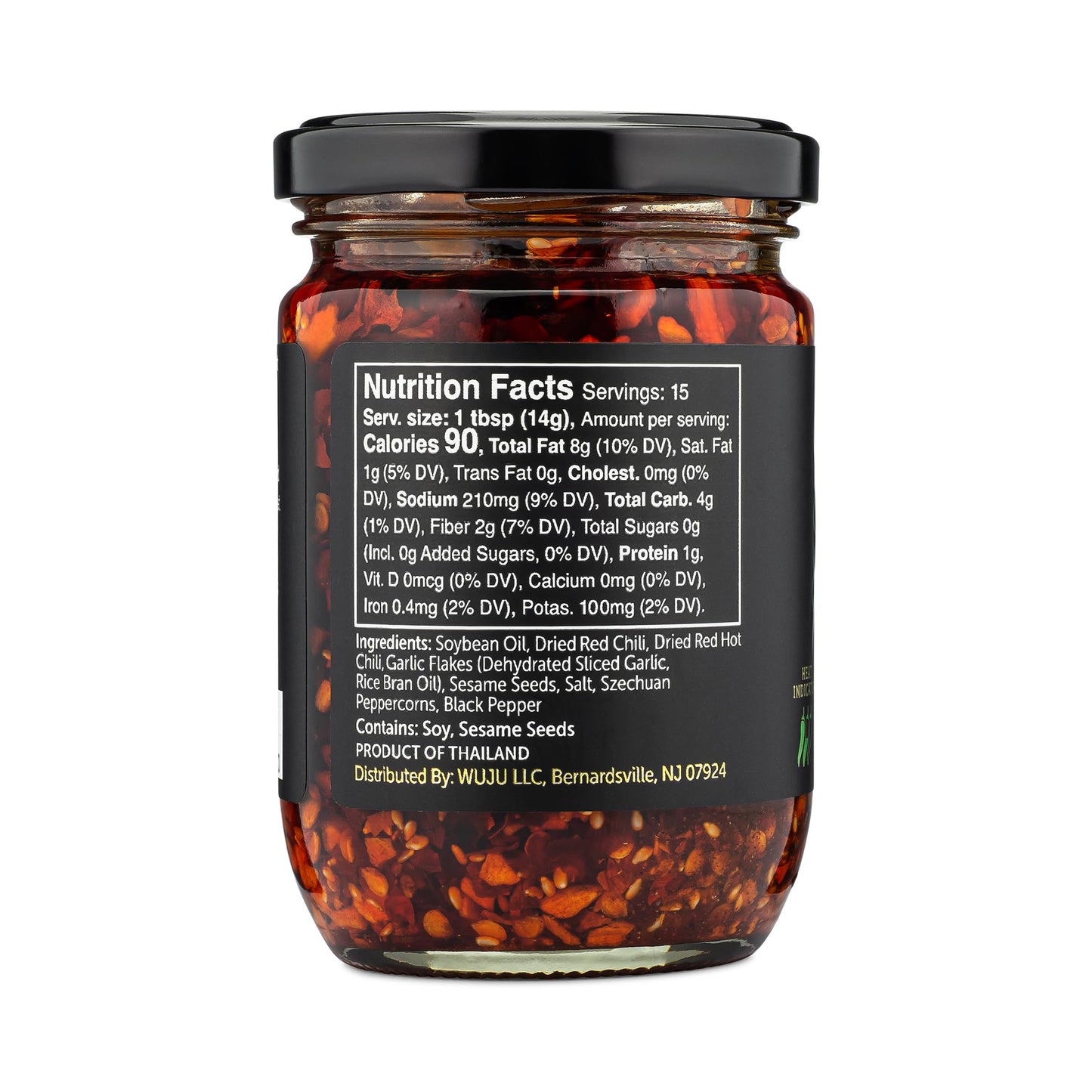 Wuju Classic Chili Crisp - Crunchy Spicy Peppers, Chilies, Garlic Crisps, Sesame Seeds In Szechuan Chili Oil, Ingredient For Recipes, Topping, Hot Sauce, Clean Natural Ingredients - 7.41 Once - 1 Pack