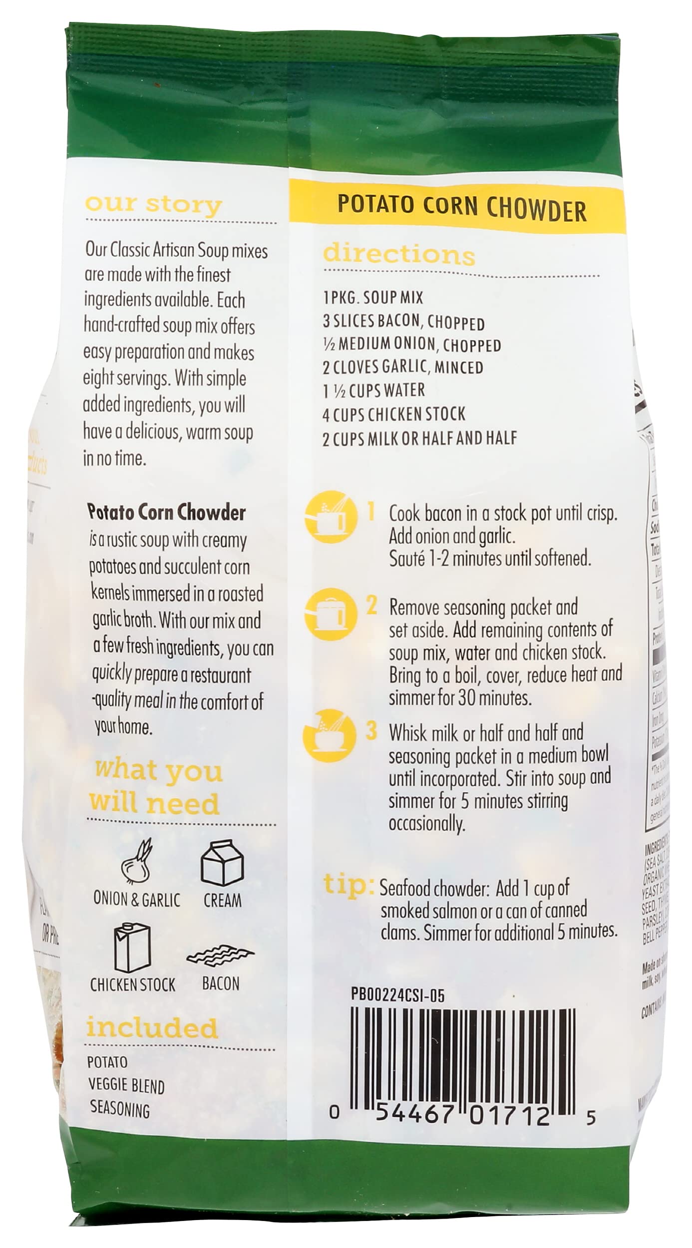 Canterbury Naturals Artisan Soup Mix, Potato Corn Chowder Soup Mix, Non-Gmo, Makes 8 Servings, 7.5-Ounce Bag (Pack Of 1)