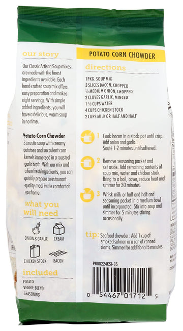 Canterbury Naturals Artisan Soup Mix, Potato Corn Chowder Soup Mix, Non-Gmo, Makes 8 Servings, 7.5-Ounce Bag (Pack Of 1)