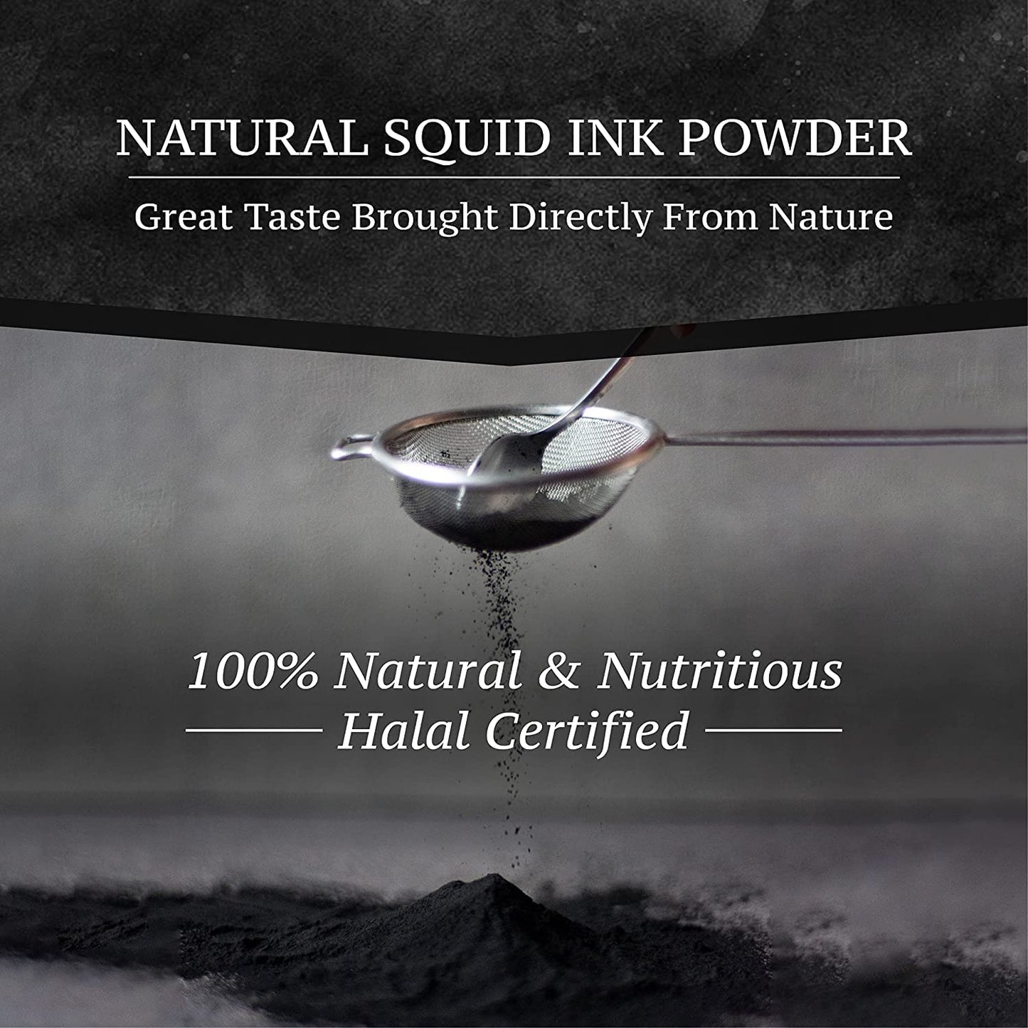 Black Hut Squid Ink Powder, Food Coloring For Rice Noodles Pasta Spaghetti Risotto, Nero Di Seppia, Tinta De Sepia, Halal Certif