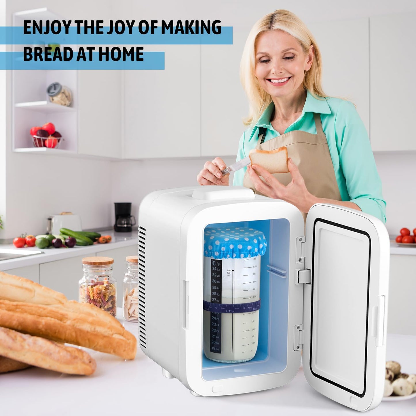VIHOSE Sourdough Starter Warmer with Dual-core Temperature Control, Adjustable up to 149?, Large 2 Layer Design
