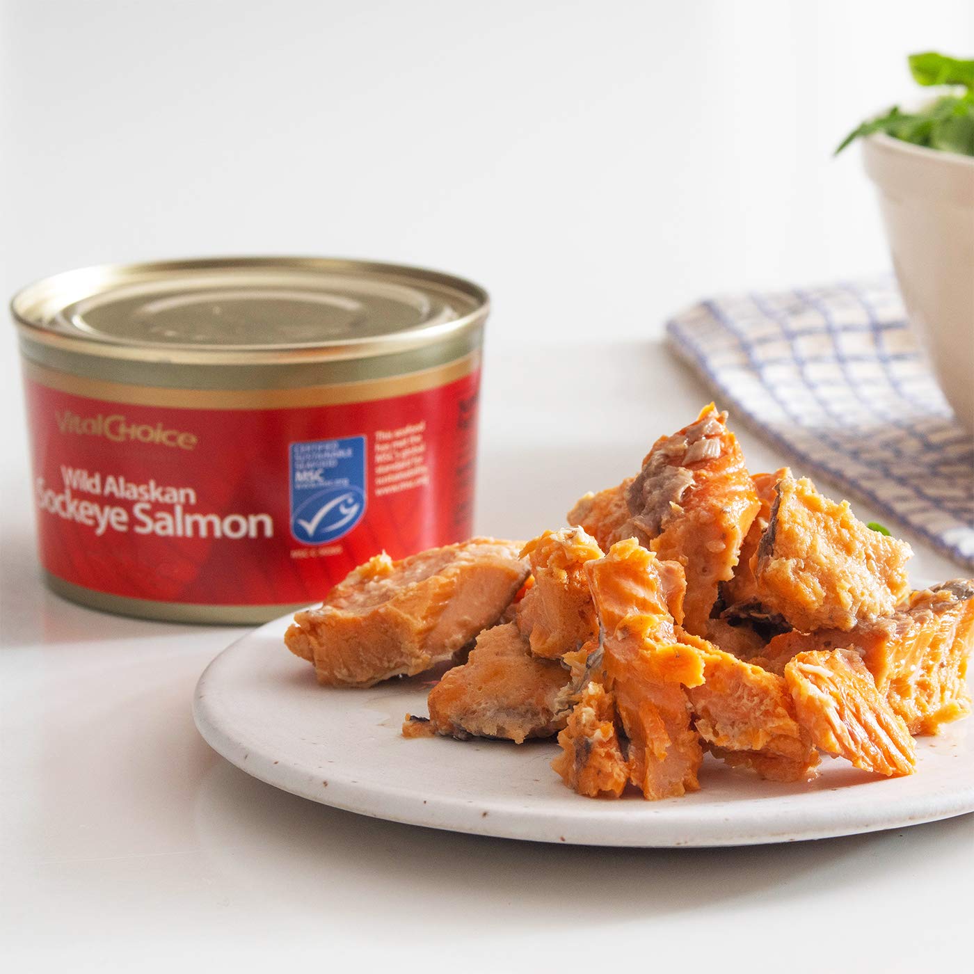 Vital Choice Msc Wild Alaskan Sockeye Salmon, Edible Skin & Bones, 7.5-Oz Cans (Pack Of 6)