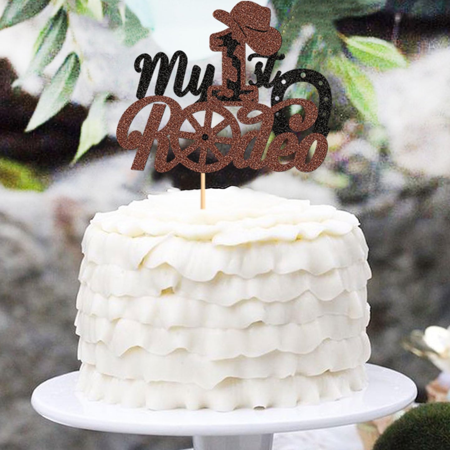 1Pcs Cowboy My 1St Rodeo Cupcake Toppers Riding Horseshoe Cowboy Hats Western Theme Happy Birthday Baby Shower Party Cake Decora