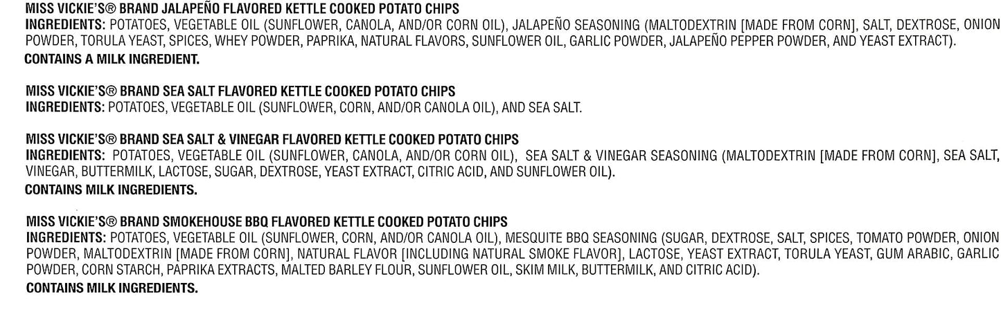Miss Vickie'S Kettle Cooked Potato Chips Variety Pack, 30 Count