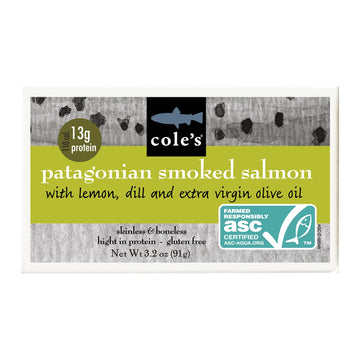 Coles Smoked Salmon Fillet with Lemon & Dill in Olive Oil | 3.2 oz | 13g Protein