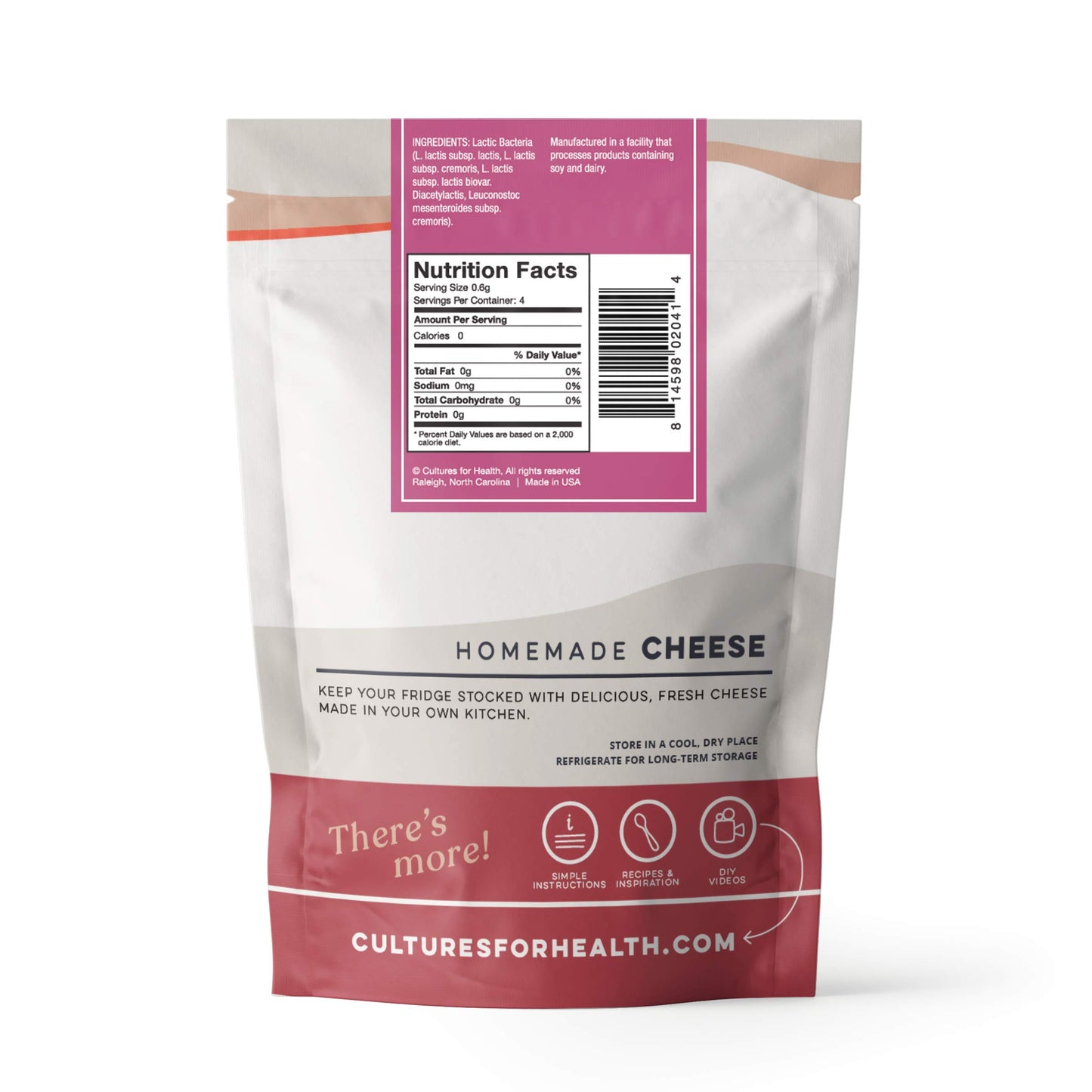 Cultures For Health Fresh Cheese Starter Culture - 4 Mesophilic Packets & 2 Rennet compact pieces - DIY Soft Cheeses - 0.09 Ounce