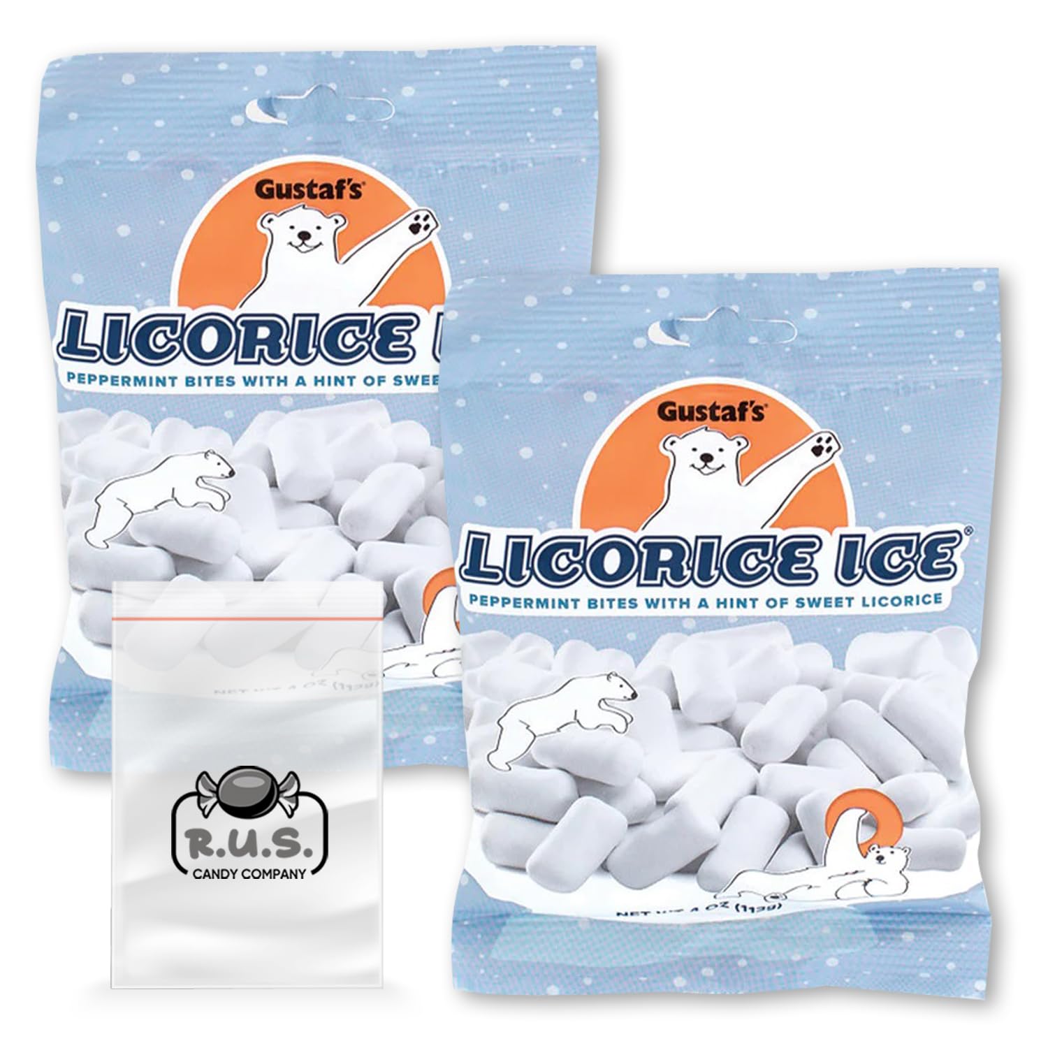 Licorice Ice Peppermint Bites with Sweet Licorice Hint, 2 Pack - 4 oz Each | Refreshing Peppermint Flavor | Imported Candy Treat
