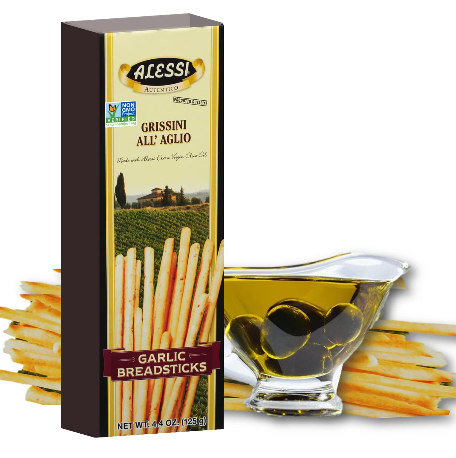 Alessi Garlic Breadsticks, 4oz Boxes (Pack Of 12)