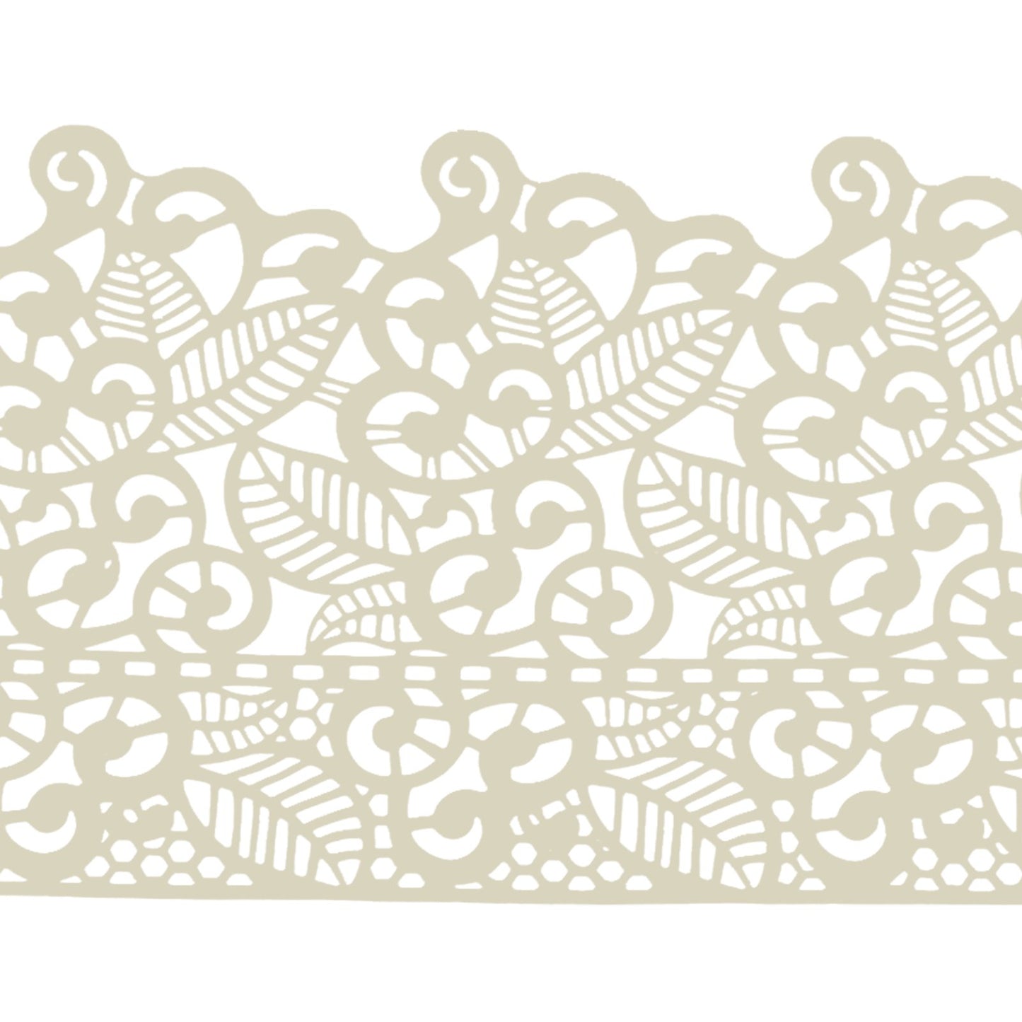 FUNSHOWCASE Edible Cake Lace Set, Leaf Scroll Design, Ivory White, 10-Piece, 14-Inch, Model 1323