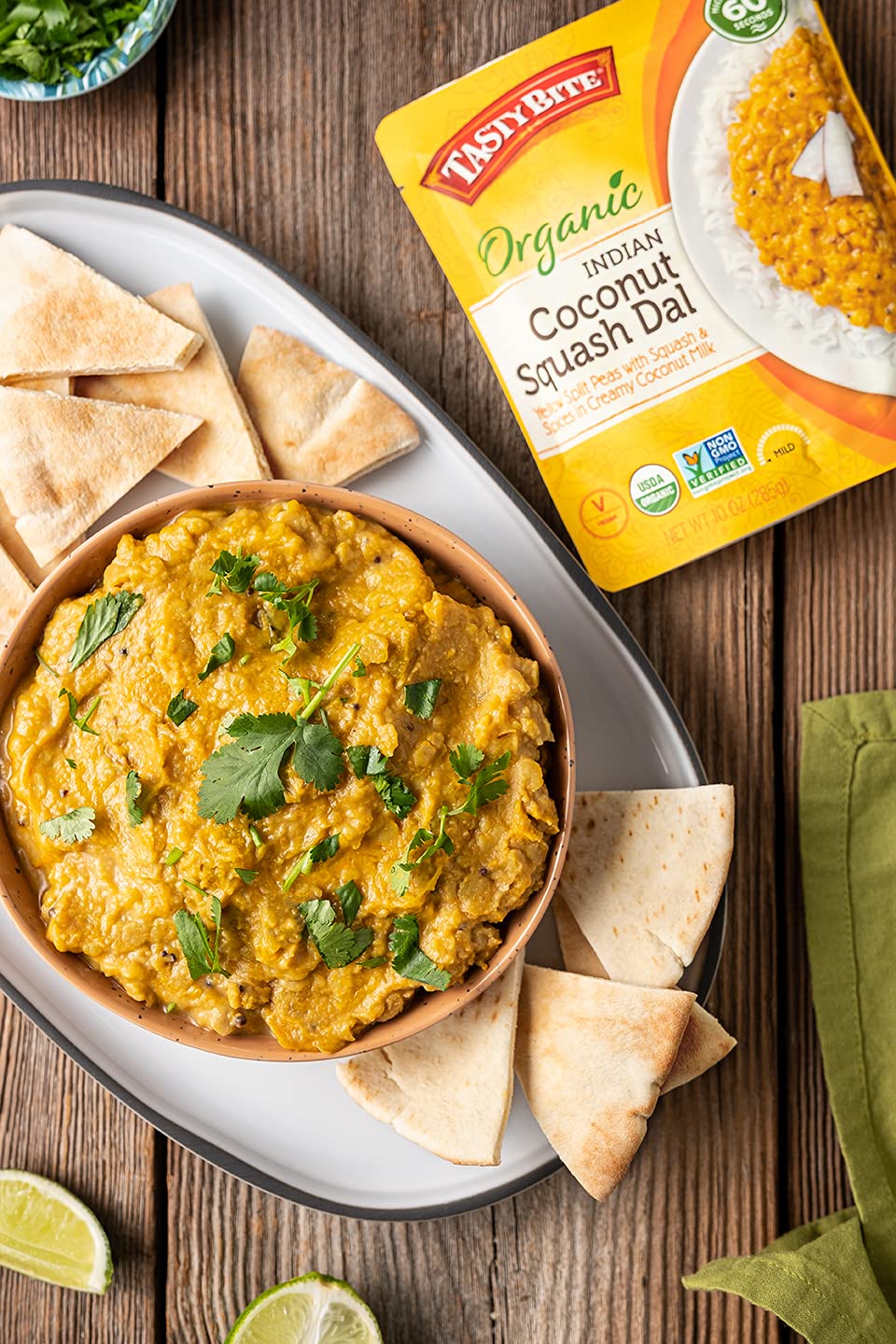 Tasty Bite Organic Coconut Squash Dal, 10 Ounce, Ready to Eat, Microwavable Entree, Vegan