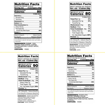 4 Pack Krunchy Melts Original Meringue Cookies | Snack Attack 4-Pack | Cappuccino, Dulce De Leche, Toasted Coconut, Chocolate |