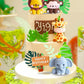 Jevenis Cute Jungle Animals Cake Decoration Wild One Cake Decoration Safari Cake Decoration Giraffe Elephant Lion Tiger Cake Jun
