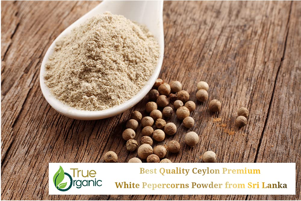 True Organic White Peppercorns Powder, 16Oz Organic White Pepper, Usda Organic White Pepper, Organic White Peppercorns, Ground W