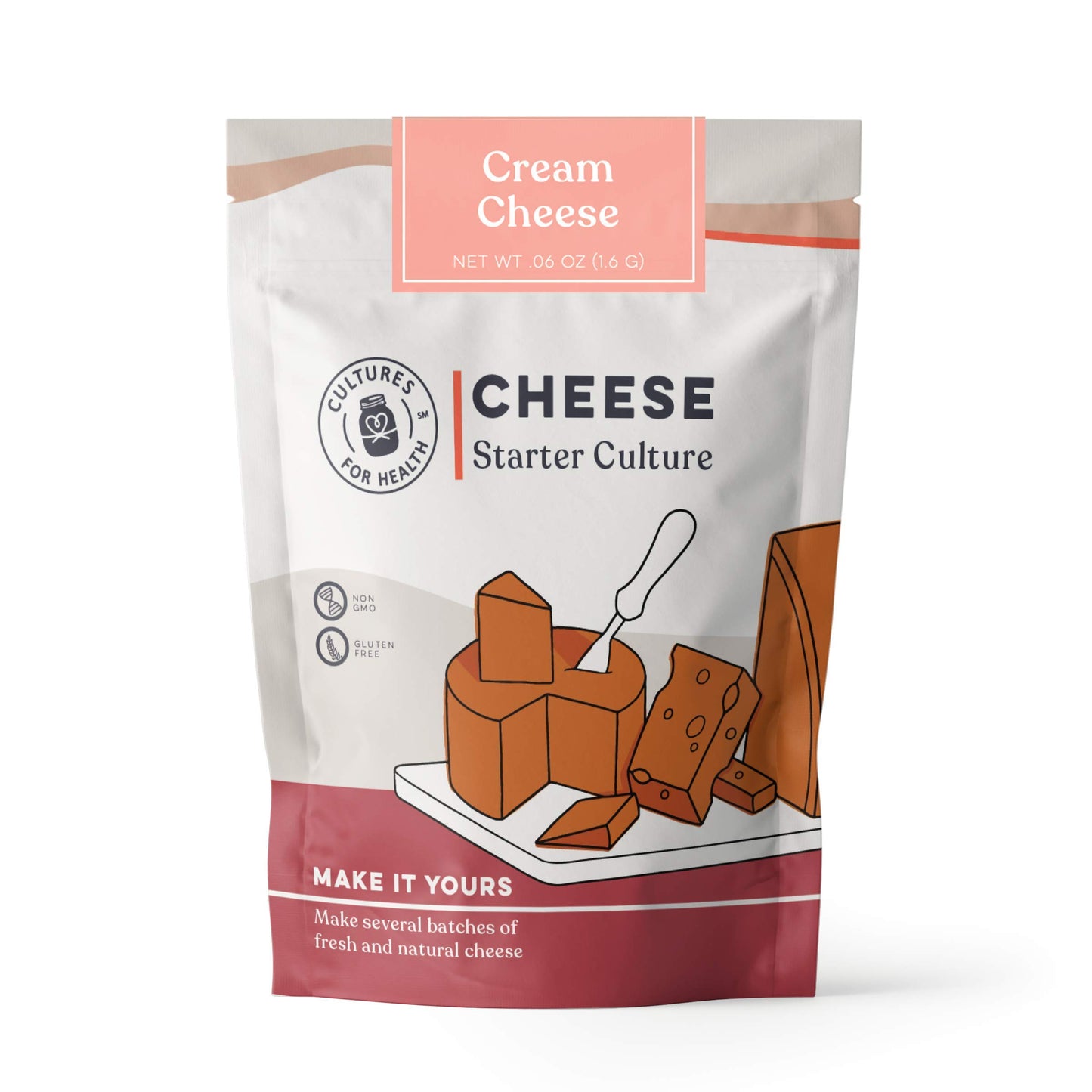 Cultures For Health Cream Cheese Starter - 4 Packets Non-GMO Direct-Set Culture - 1.6g Each - Perfect for Bagels, Appetizers, Cheese Dip