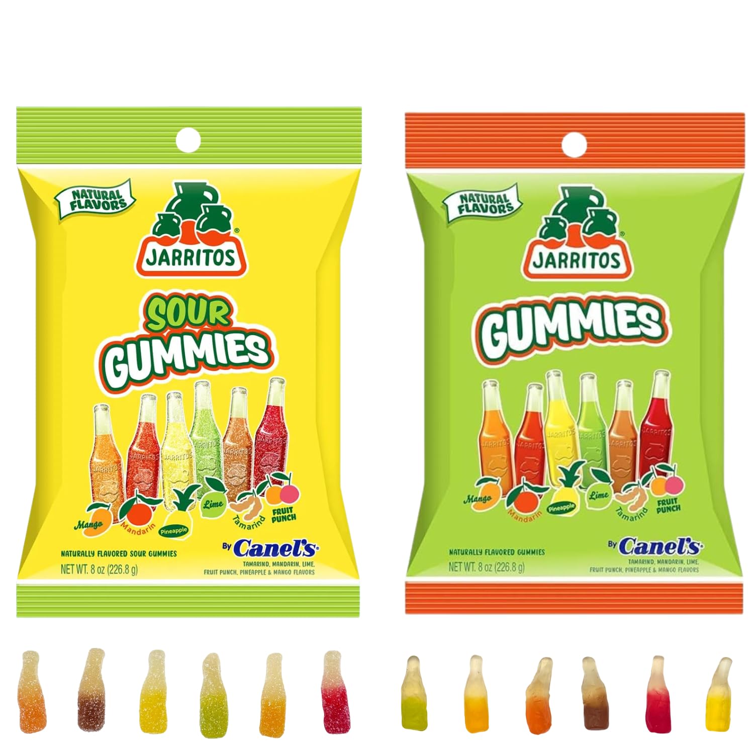 Jarritos Gummies 8oz (2 pack) - Original and Sour - Mexican Candies - Natural Flavors
